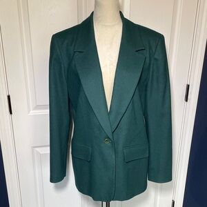 Vintage Pendleton Virgin Wool Green Blazer Fully Lined Size 10